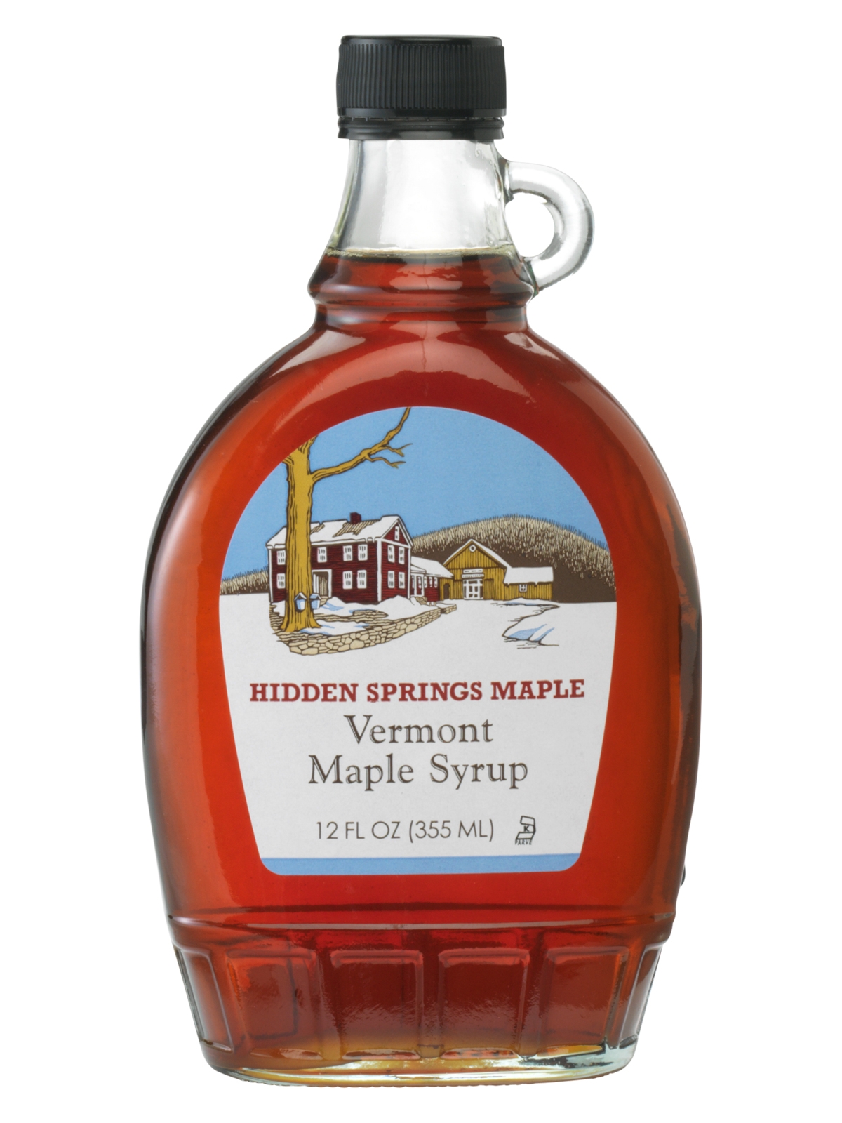 Maple Syrup Glass bottle (12 oz, Dark Robust) .